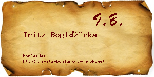 Iritz Boglárka névjegykártya