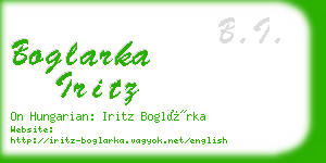 boglarka iritz business card